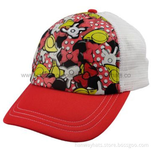 5-panel Jersey and Mesh Fashion Brand Golf Cap with Print and Embroidery TrimNew